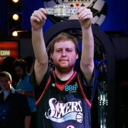 Joe McKeehen in Allen Iverson Sixers Jersey at WSOP